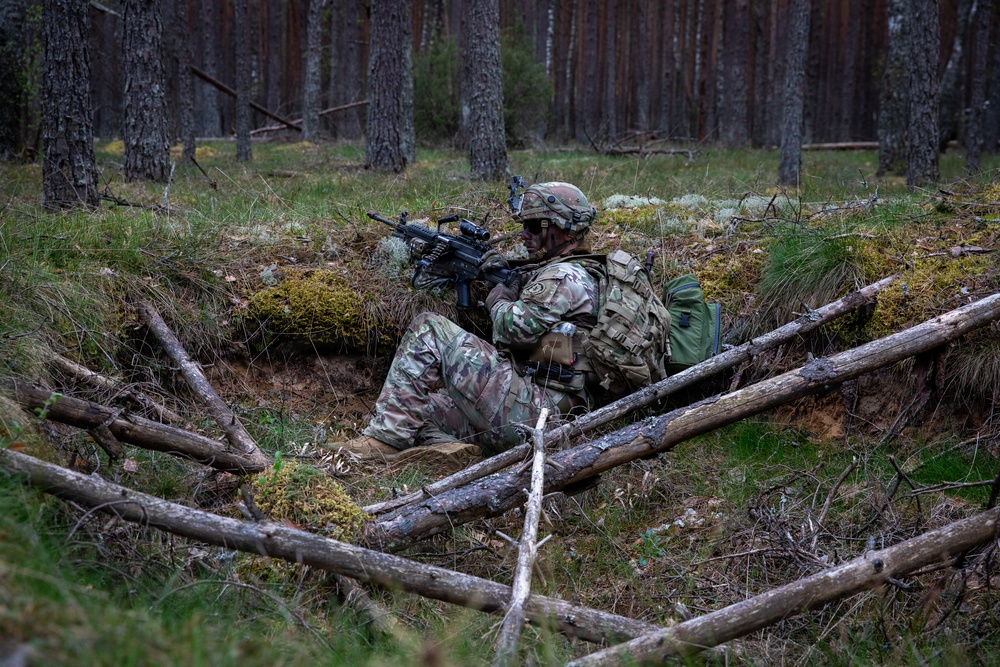2nd Cavalry Regiment, U.K. Parachute Regiment conduct training operations during Project Flytrap