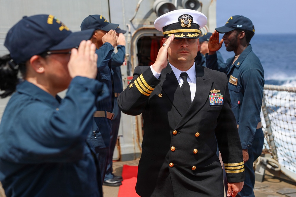 John Finn Conducts a Change of Command Ceremony