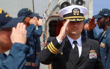 John Finn Conducts a Change of Command Ceremony