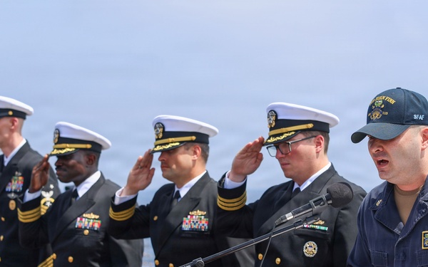 John Finn Conducts a Change of Command Ceremony