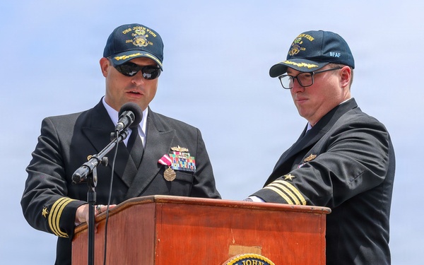 John Finn Conducts a Change of Command Ceremony