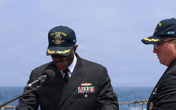 John Finn Conducts a Change of Command Ceremony