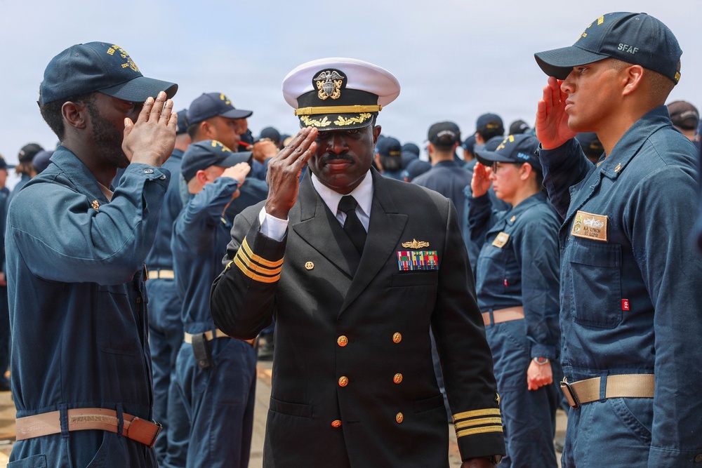 John Finn Conducts a Change of Command Ceremony