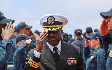 John Finn Conducts a Change of Command Ceremony