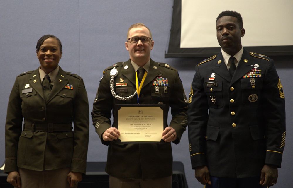 U.S. Army Sgt. 1st Class Matthew R. Crum receives Department of the Army Certificate of Training
