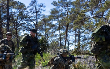 U.S. Marines, Swedish Soldiers conduct small unit tactics and medical training during Aurora 26