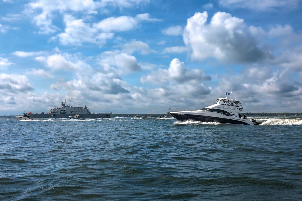 Sponsor Escorts Future USS Cleveland Into Namesake City