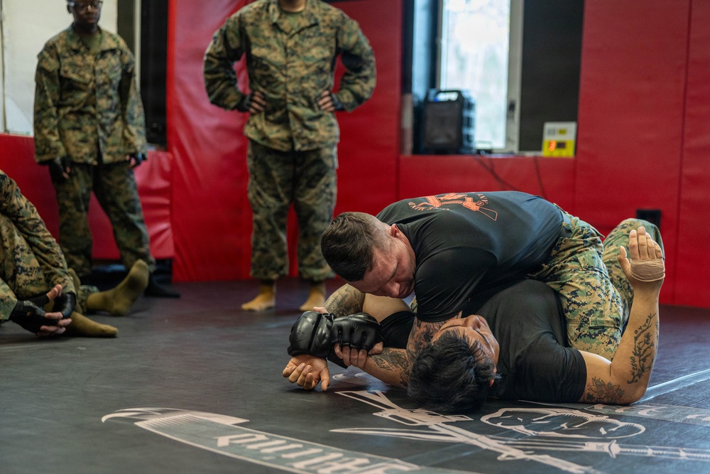 Marines participate in Marine Corps Martial Arts Program workshop