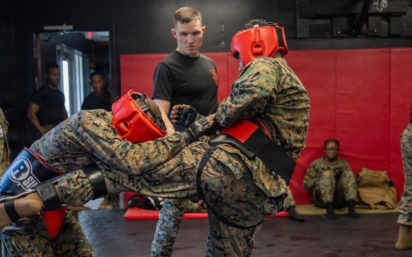 Marines participate in Marine Corps Martial Arts Program workshop