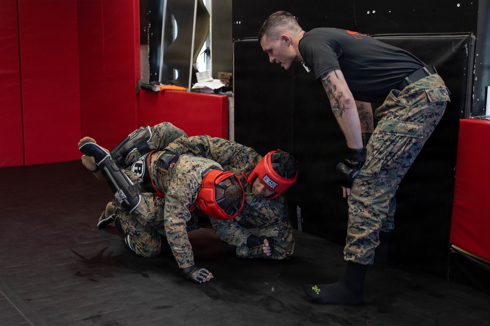 Marines participate in Marine Corps Martial Arts Program workshop