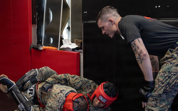 Marines participate in Marine Corps Martial Arts Program workshop