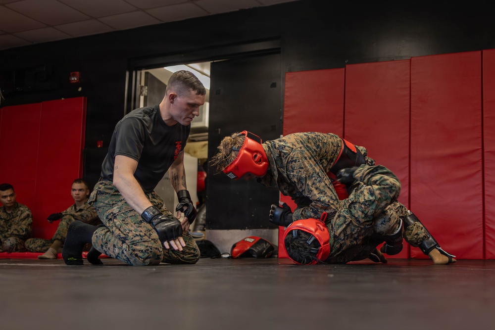 Marines participate in Marine Corps Martial Arts Program workshop