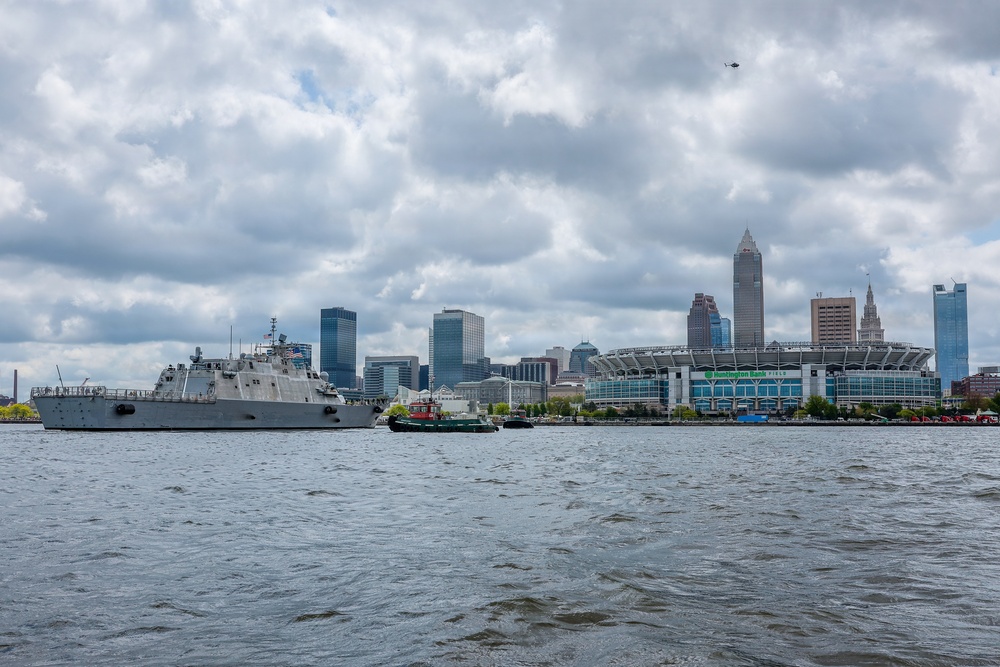 Future USS Cleveland Arrives in Cleveland Ahead of Commissioning