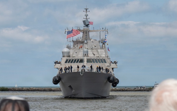Future USS Cleveland Arrives in Cleveland Ahead of Commissioning