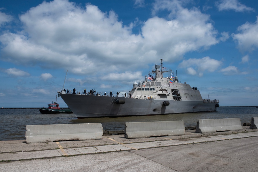 Future USS Cleveland Arrives in Cleveland Ahead of Commissioning