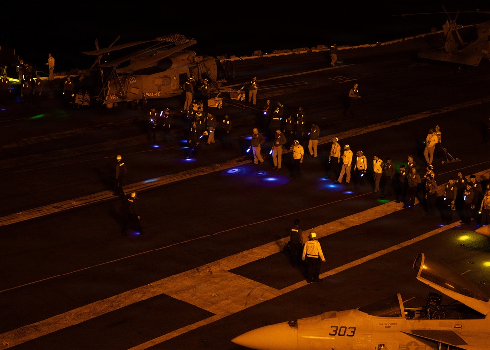 Nighttime Aircraft Operations aboard USS George H.W. Bush (CVN 77)