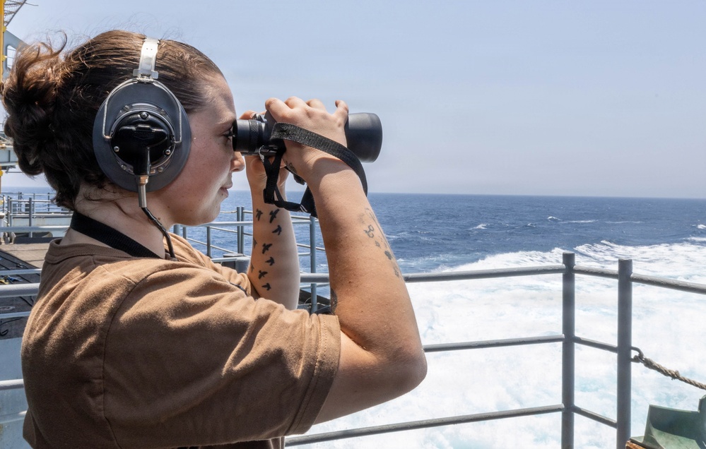 Sailor Stands Watch aboard USS George H.W. Bush (CVN 77)
