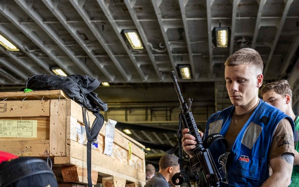 USS Iwo Jima Conducts a Live Fire Exercise