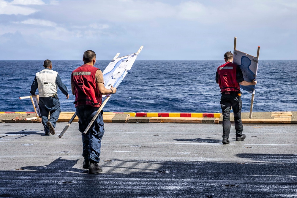 USS Iwo Jima Conducts a Live Fire Exercise