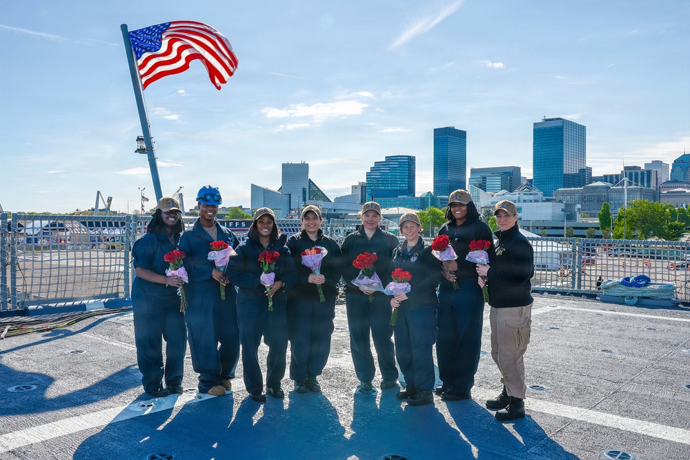 Sailors aboard future LCS 31 celebrate Mother's Day ahead of upcoming commissioning ceremony
