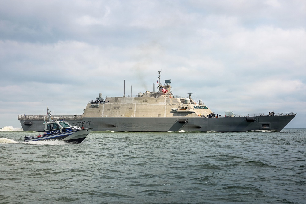 Future USS Cleveland Arrives in Cleveland Ahead of Commissioning