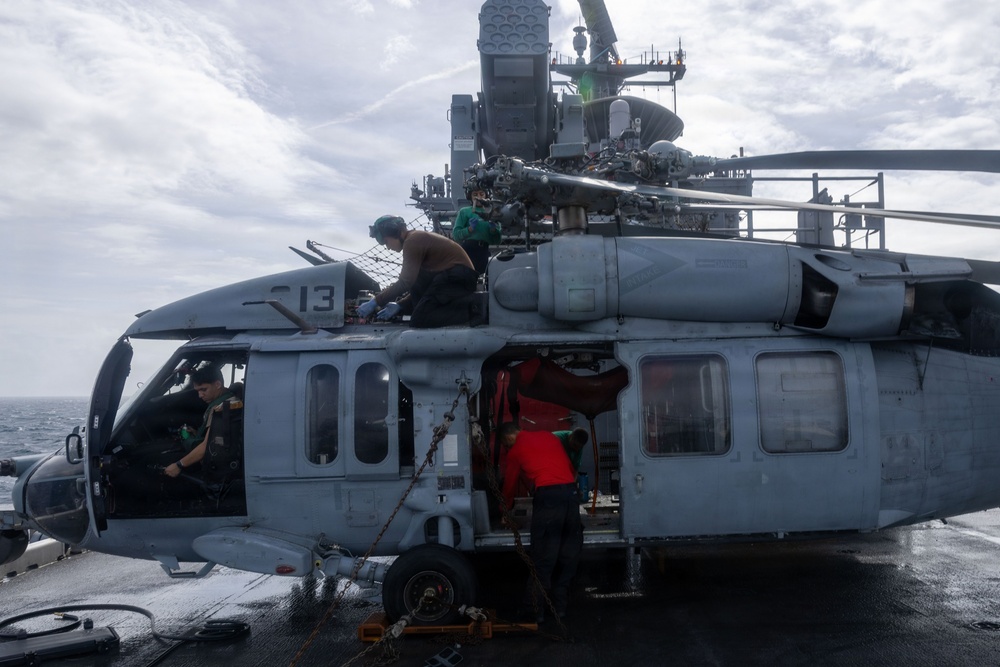 USS Iwo Jima Sailors  Conduct Aircraft