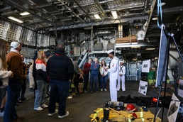 Sailors aboard future LCS 31 participate in a community day ahead of the upcoming commissioning ceremony