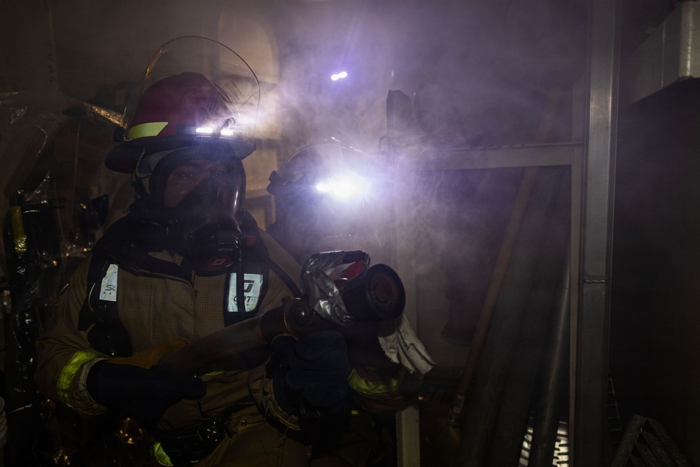 USS Iwo Jima Sailors Damage Control Training Evolution