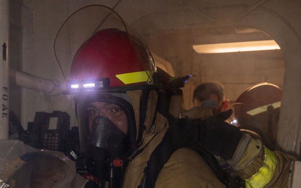 USS Iwo Jima Sailors  Damage Control Training Evolution