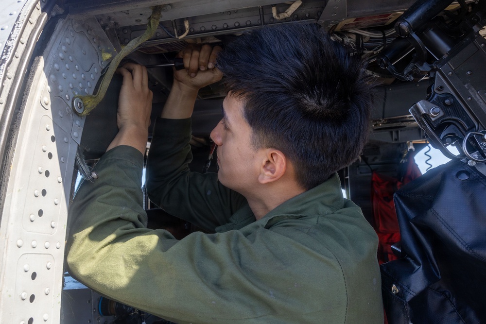 USS Iwo Jima Sailors  Conduct Aircraft Maintenance