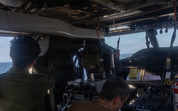 USS Iwo Jima Sailors Conduct Aircraft Maintenance
