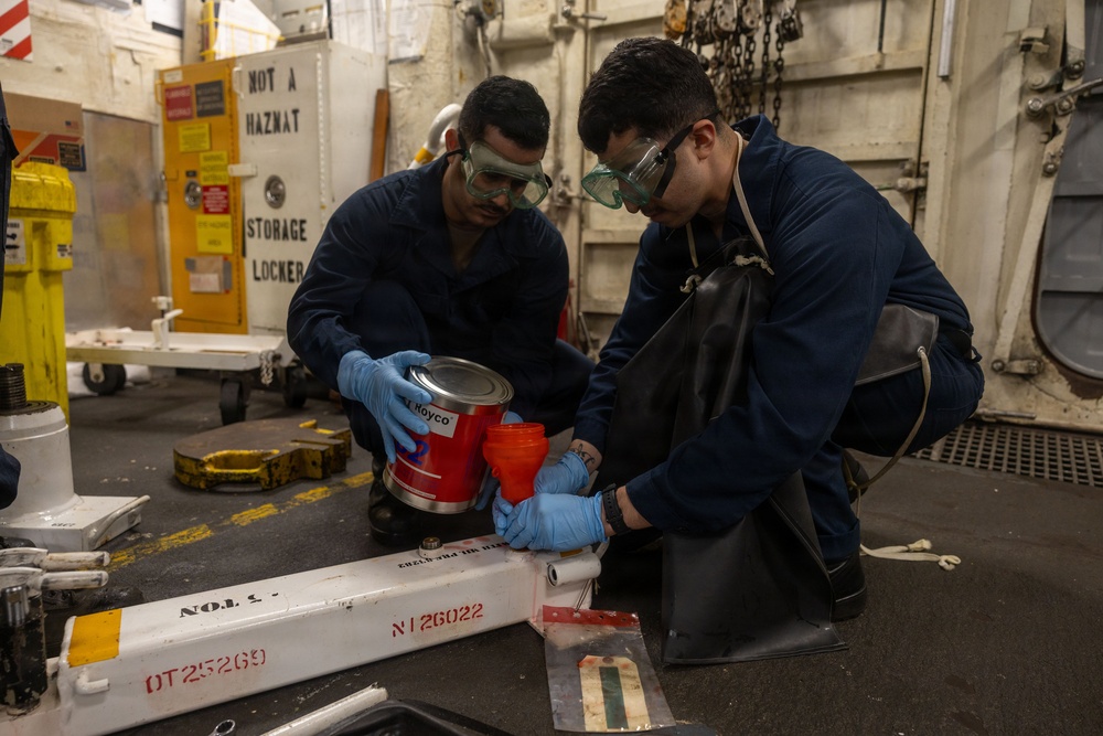 USS Iwo Jima Sailors Conduct Daily Maintenance