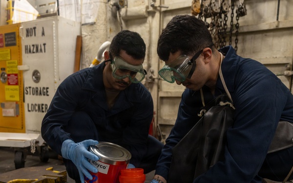 USS Iwo Jima Sailors Conduct Daily Maintenance