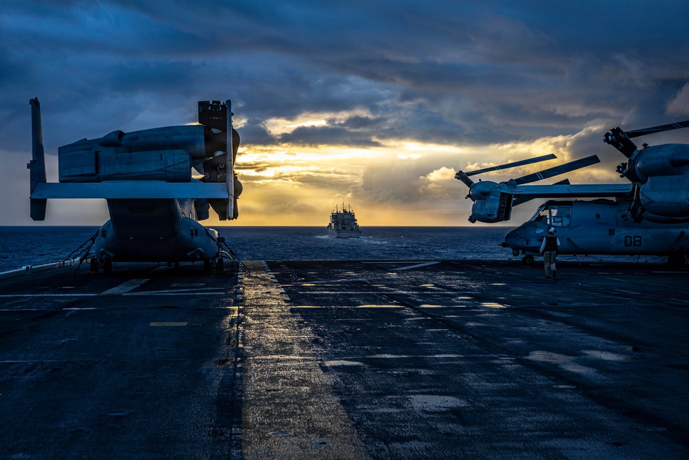 USS Iwo Jima Conducts a Replenishment-at-Sea