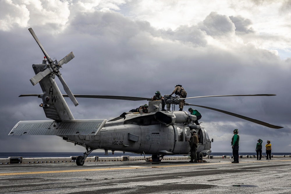 USS Iwo Jima Conducts a Replenishment-at-Sea
