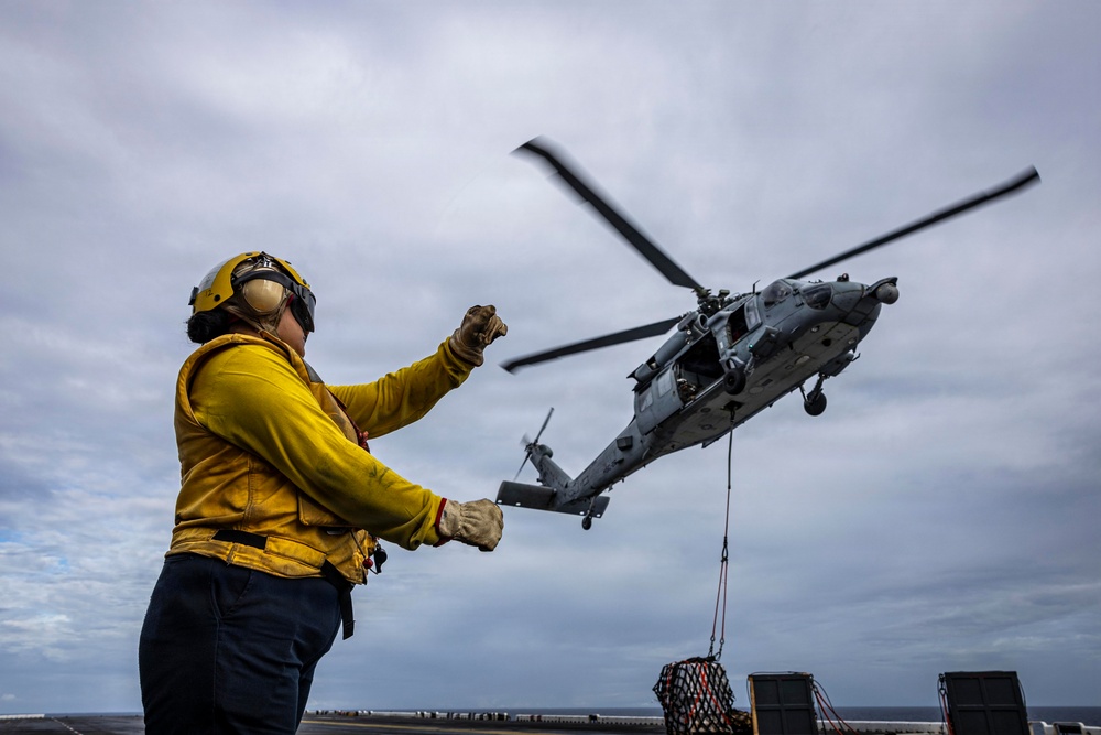 USS Iwo Jima Conducts a Replenishment-at-Sea
