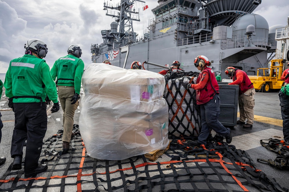 USS Iwo Jima Conducts a Replenishment-at-Sea