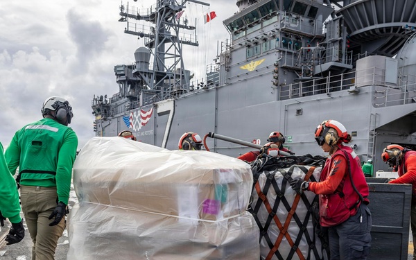 USS Iwo Jima Conducts a Replenishment-at-Sea