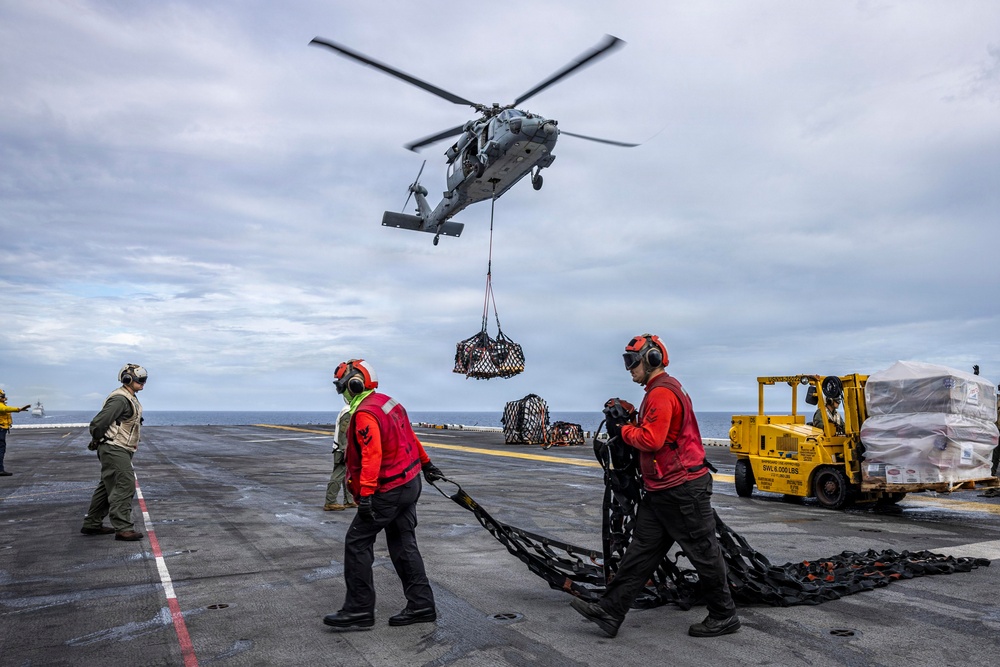 USS Iwo Jima Conducts a Replenishment-at-Sea