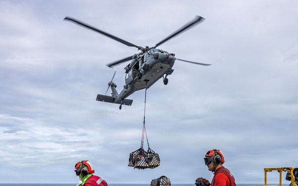 USS Iwo Jima Conducts a Replenishment-at-Sea