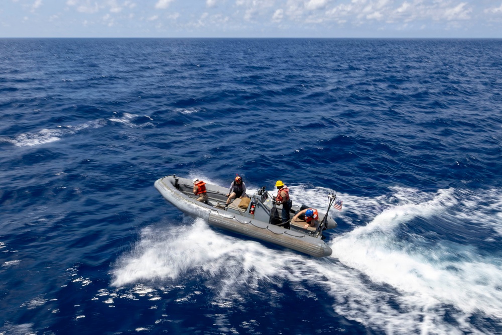 USS Fitzgerald rigid inflatable boat during small boat operation