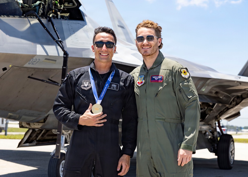 Crossing Arenas: Matthew Tkachuk Visits the F-22 Raptor Demonstration Team