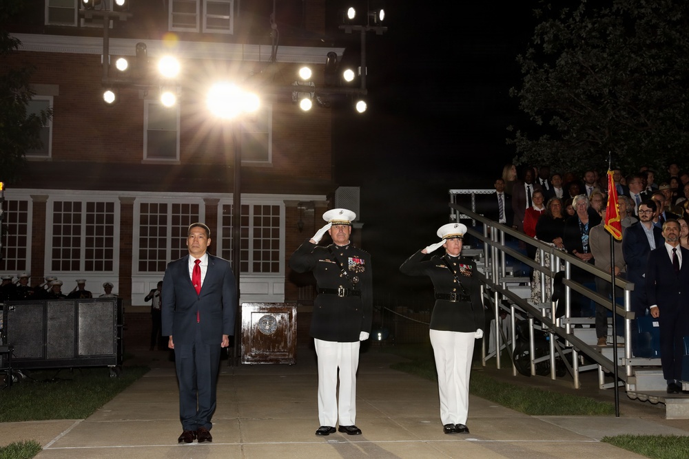 Marine Barracks Washington Hosts Acting Secretary of Navy the Honorable Hung Cao
