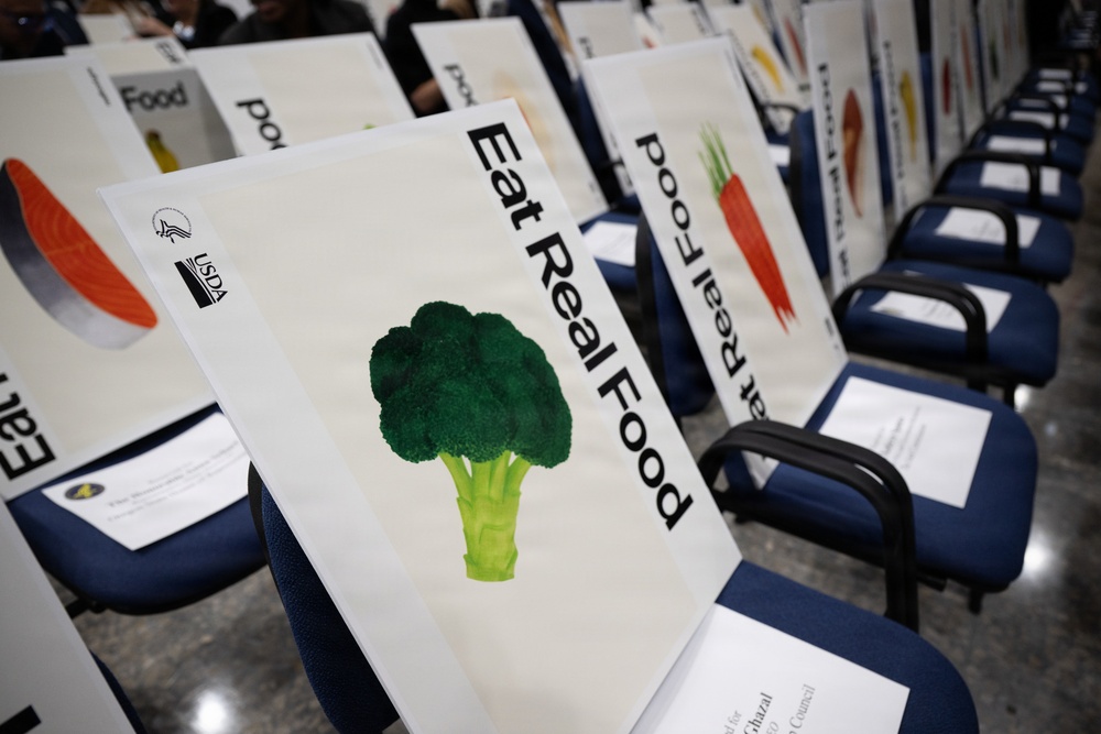 The U.S. Department of Health and Human Services Secretary Robert F. Kennedy, Jr. and U.S. Department of Agriculture Secretary Brooke Rollins announced the new food pyramid