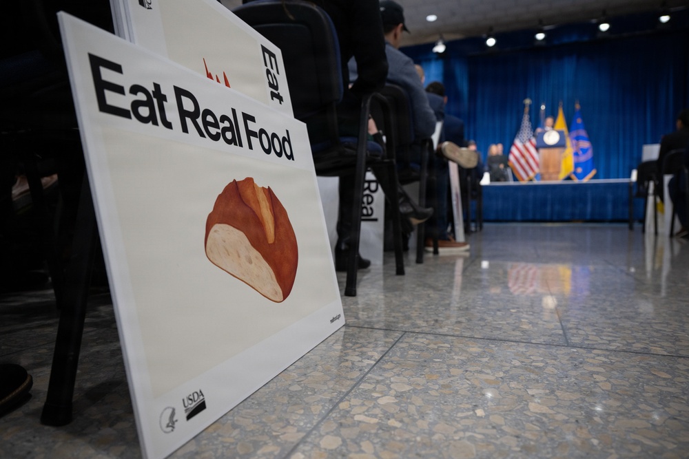 The U.S. Department of Health and Human Services Secretary Robert F. Kennedy, Jr. and U.S. Department of Agriculture Secretary Brooke Rollins announced the new food pyramid