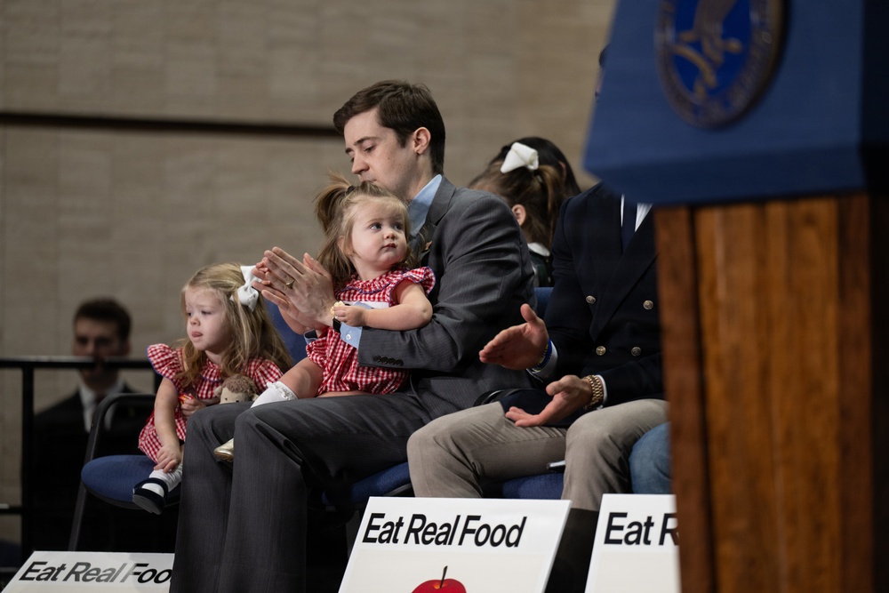The U.S. Department of Health and Human Services Secretary Robert F. Kennedy, Jr. and U.S. Department of Agriculture Secretary Brooke Rollins announced the new food pyramid