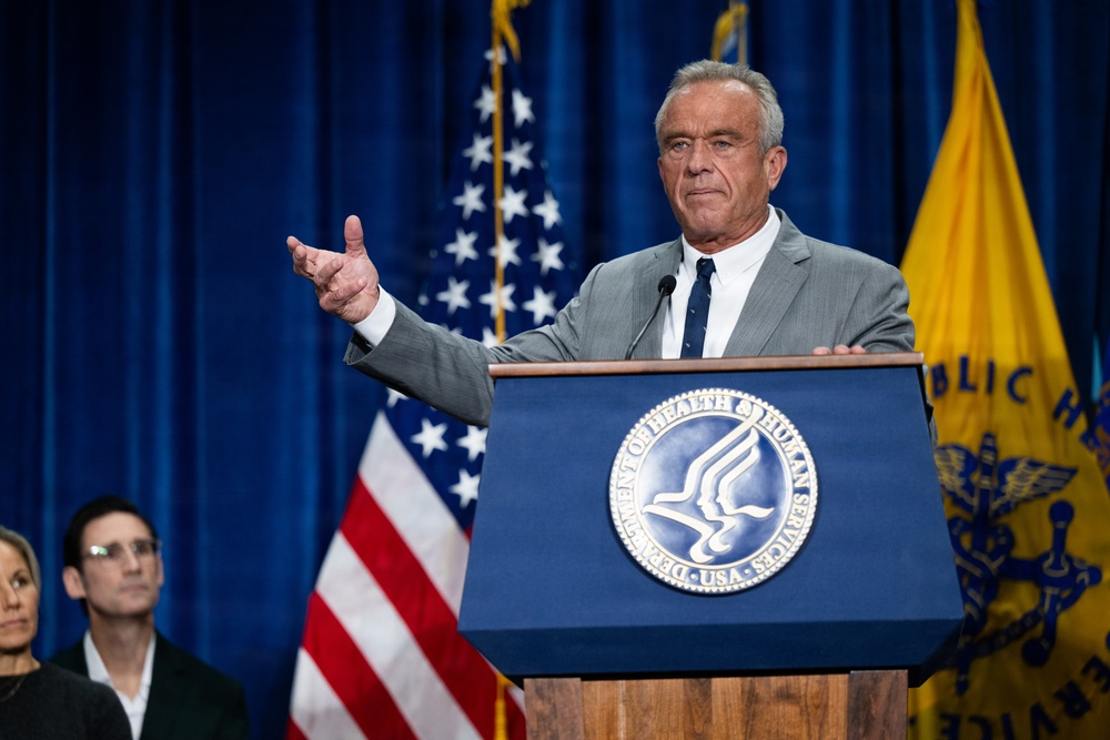 The U.S. Department of Health and Human Services Secretary Robert F. Kennedy, Jr. and U.S. Department of Agriculture Secretary Brooke Rollins announced the new food pyramid