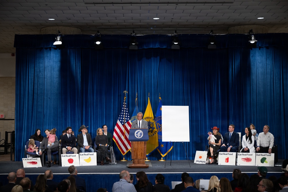 The U.S. Department of Health and Human Services Secretary Robert F. Kennedy, Jr. and U.S. Department of Agriculture Secretary Brooke Rollins announced the new food pyramid
