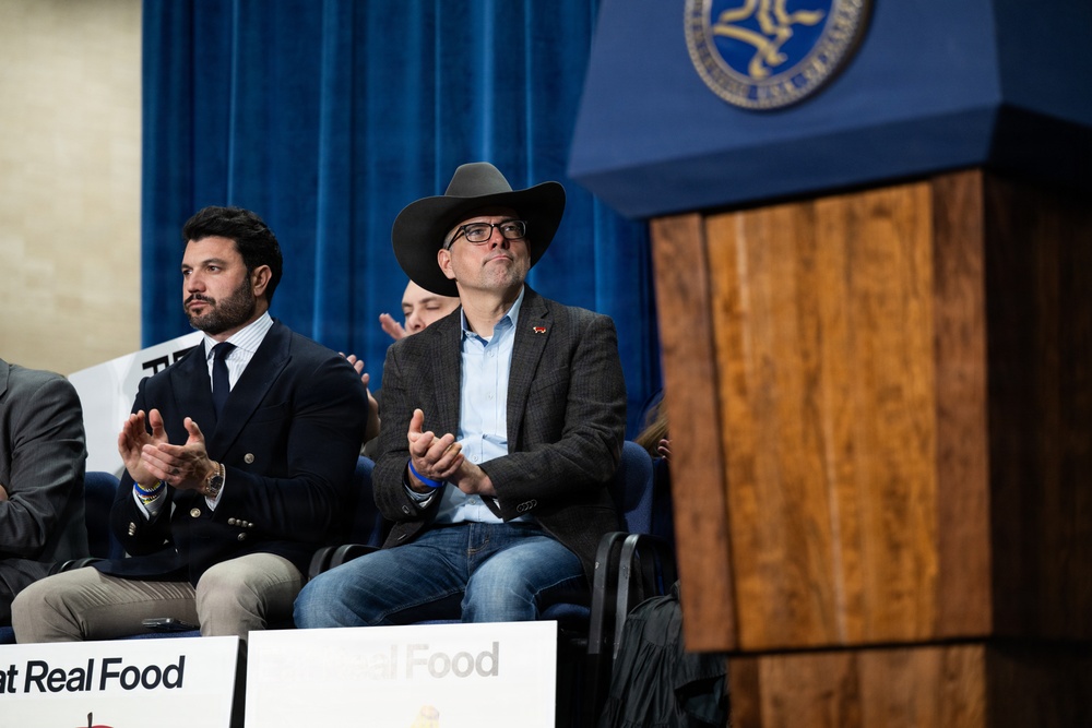 The U.S. Department of Health and Human Services Secretary Robert F. Kennedy, Jr. and U.S. Department of Agriculture Secretary Brooke Rollins announced the new food pyramid