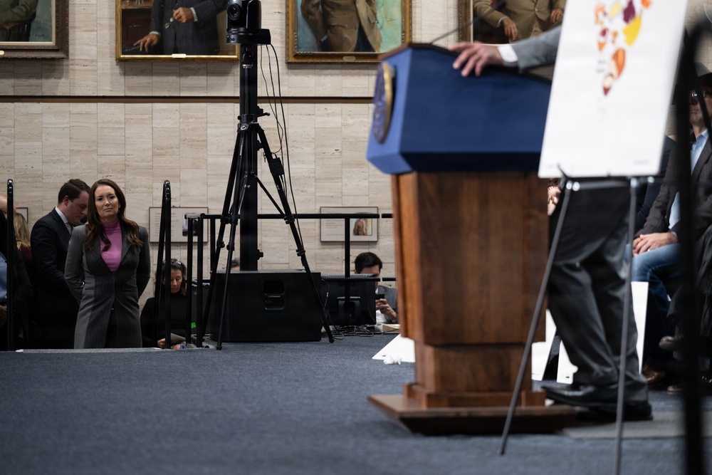 The U.S. Department of Health and Human Services Secretary Robert F. Kennedy, Jr. and U.S. Department of Agriculture Secretary Brooke Rollins announced the new food pyramid
